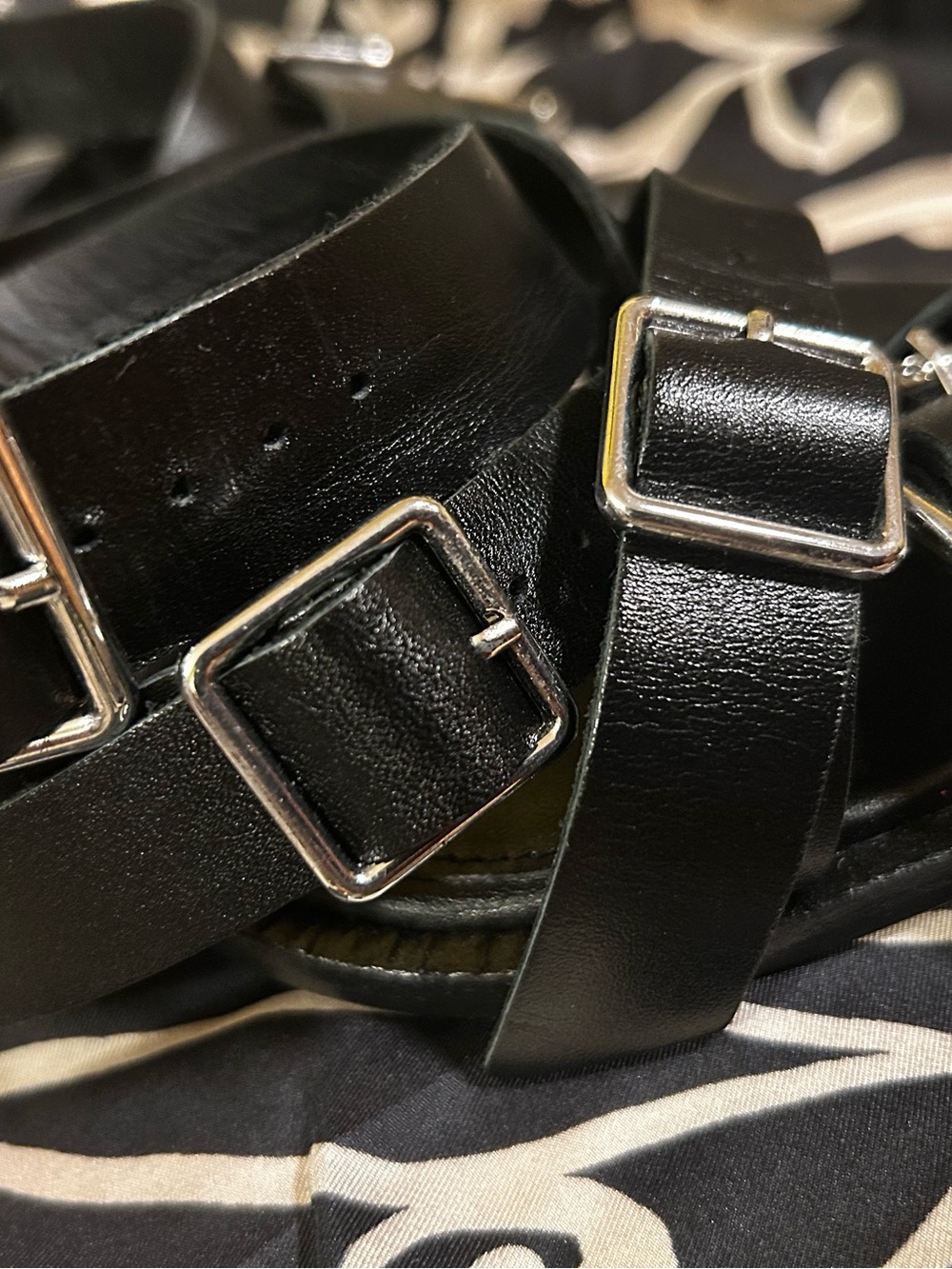 Heeled Leather Sandals - Belts and Buckles - Picture 2 of 13